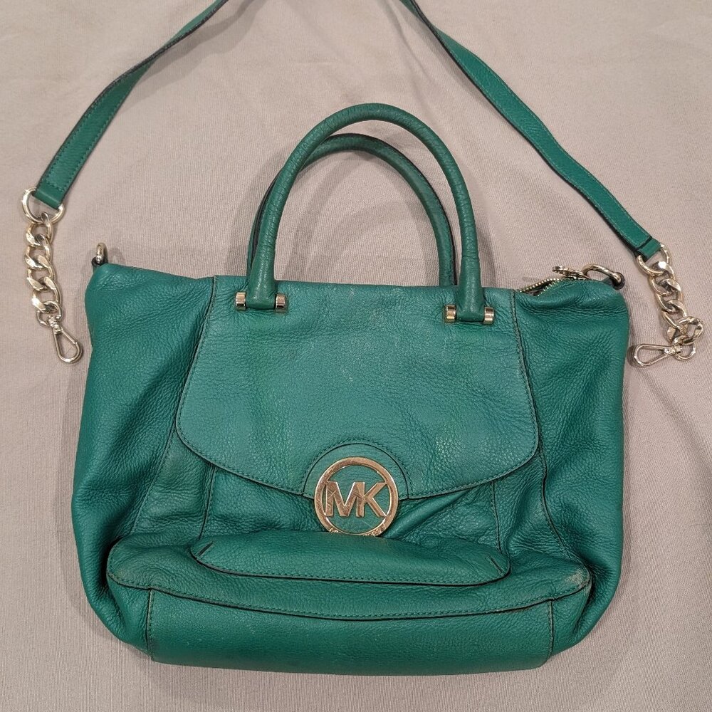 Michael Kors Signature Logo cross body leather shoulder bag Y2K 2000s